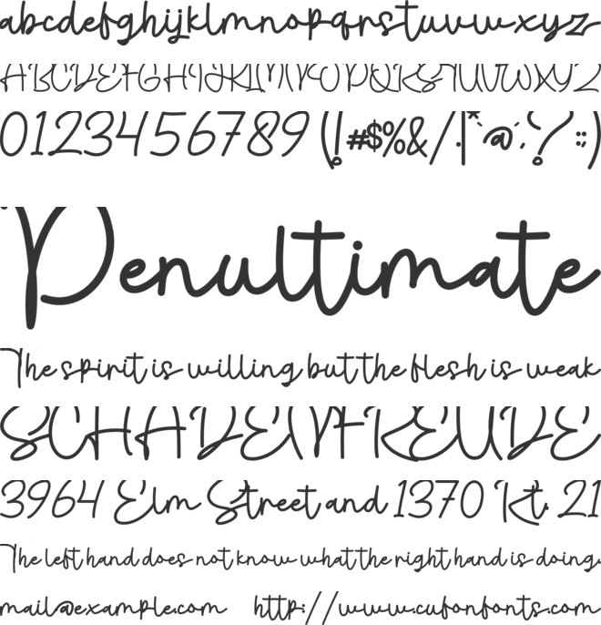 Sasteria font preview