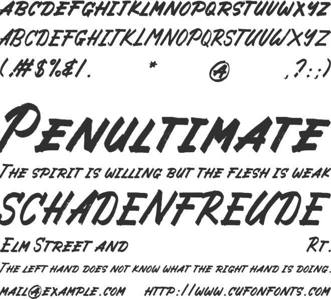 Hard Brush font preview