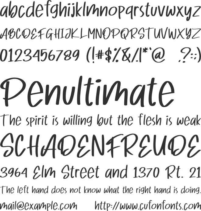 Wellcake font preview