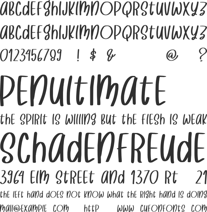 Mooncake font preview