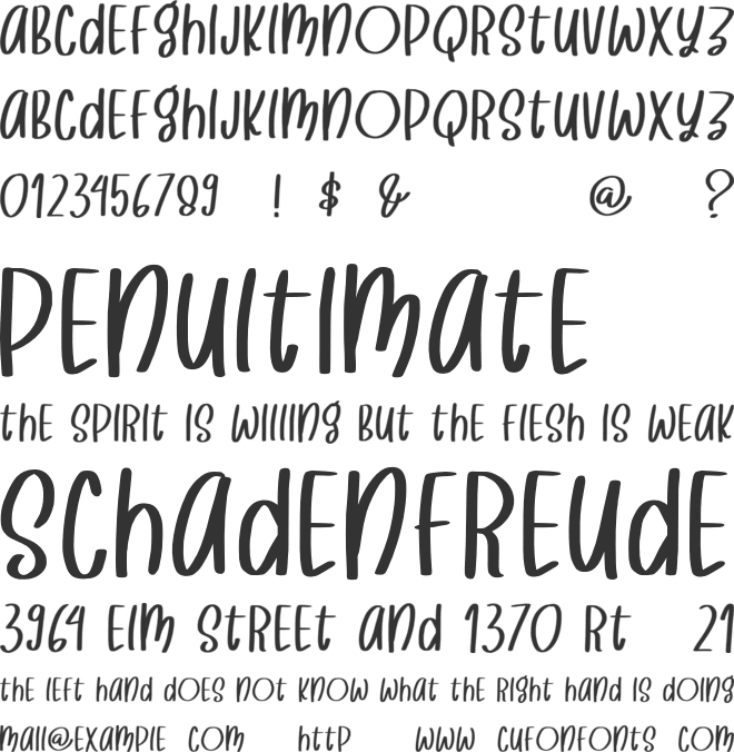 Mooncake font preview