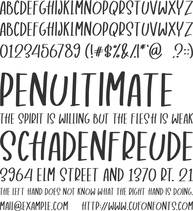 Browncake font preview