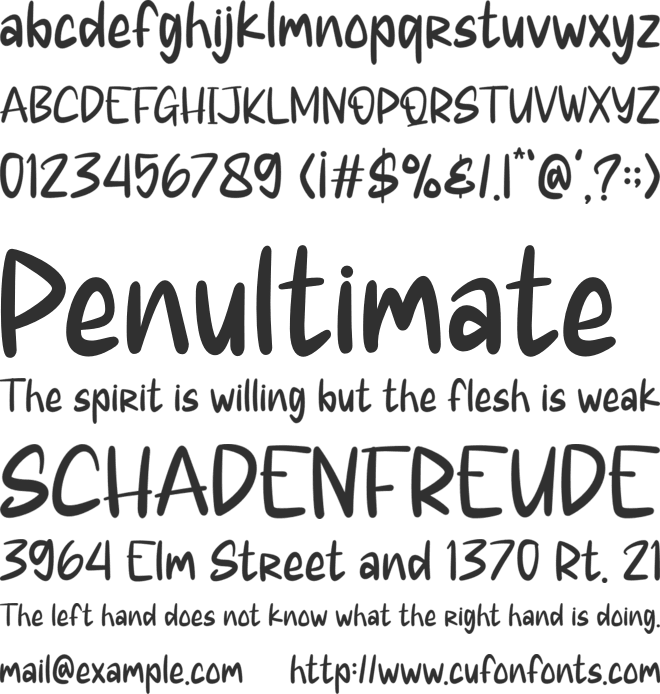 Tricky Night font preview