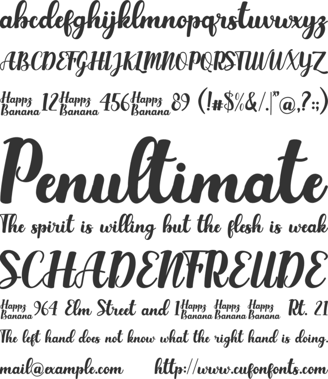 Happy Banana font preview