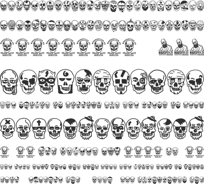 Skulls Party Icons font preview
