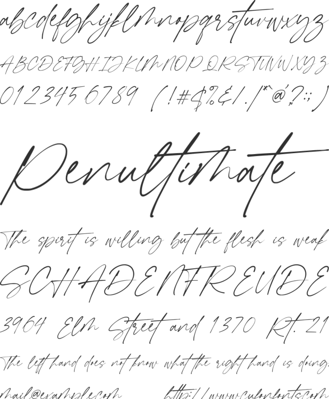 Shortblack font preview