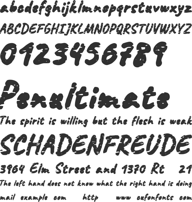 Scary Death font preview