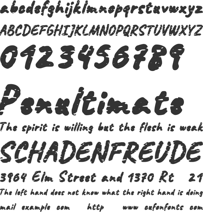 Scary Death font preview