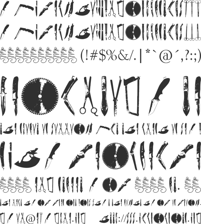 Knives font preview
