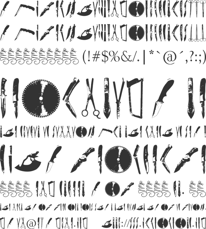 Knives font preview