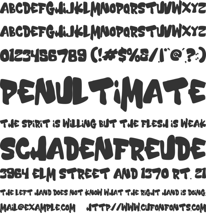 The Droga font preview