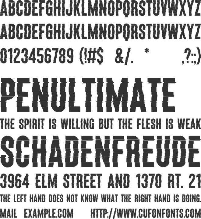 LL DEtechno Glitch font preview