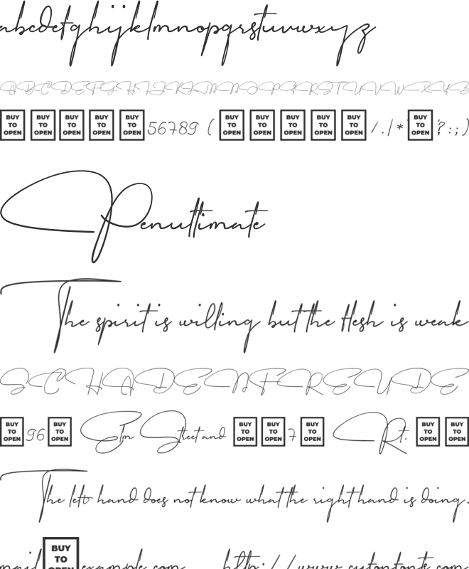 Garfield Signature font preview