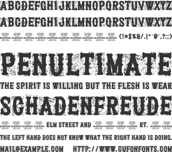 Hangaround PERSONAL USE ONLY font preview