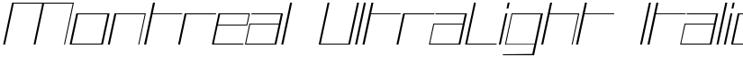 Montreal UltraLight Italic Italic font
