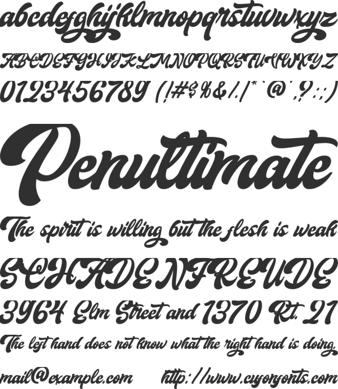 Slimeha font preview