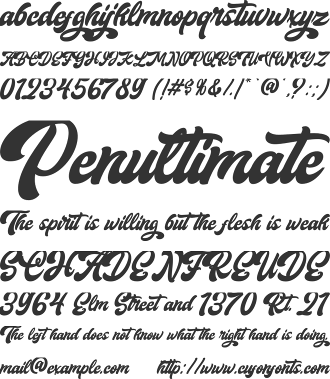 Slimeha font preview