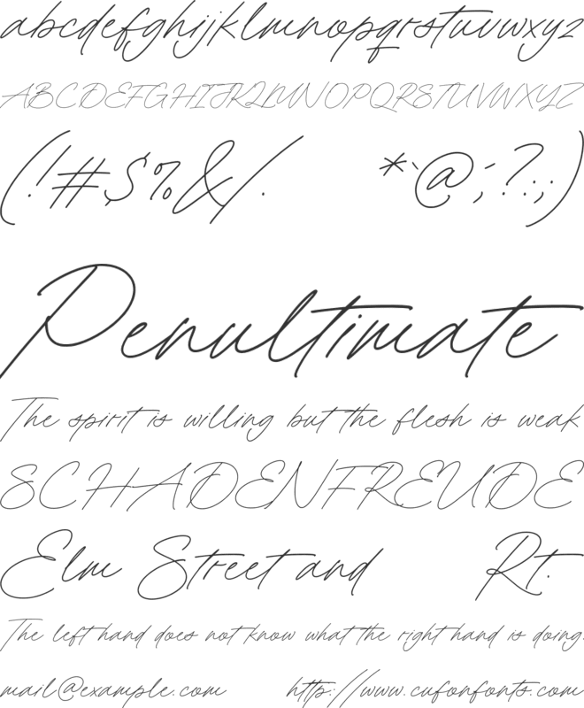 Roadway Signature font preview