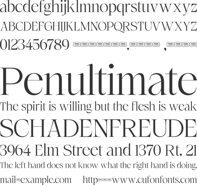 GLAMORE Free Trial font preview