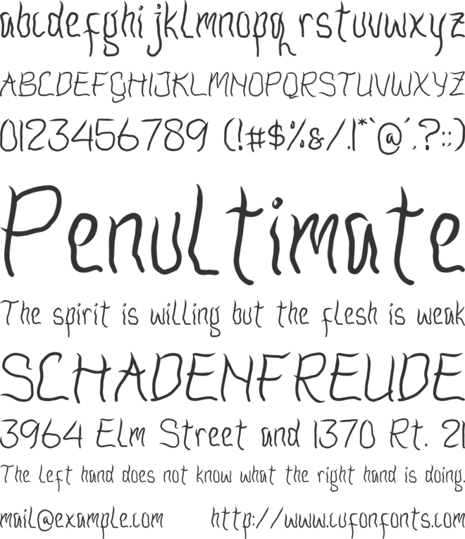 Slamming font preview