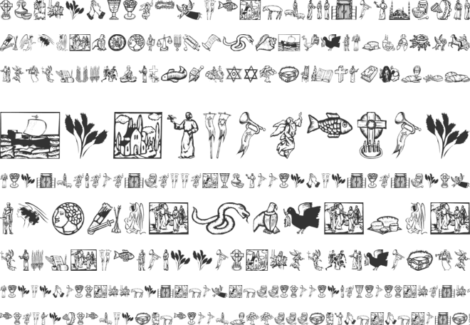 Religious Symbols font preview