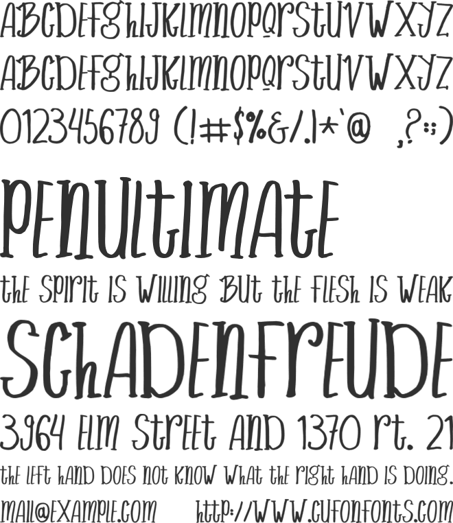 Mestarry font preview