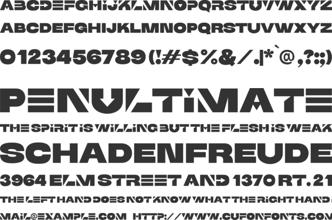 Mega Drone font preview