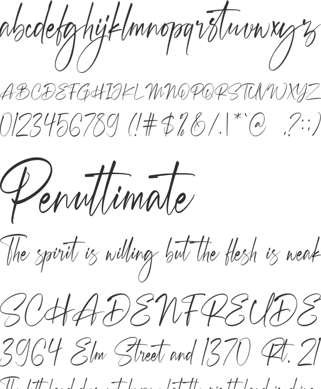 Westonia font preview