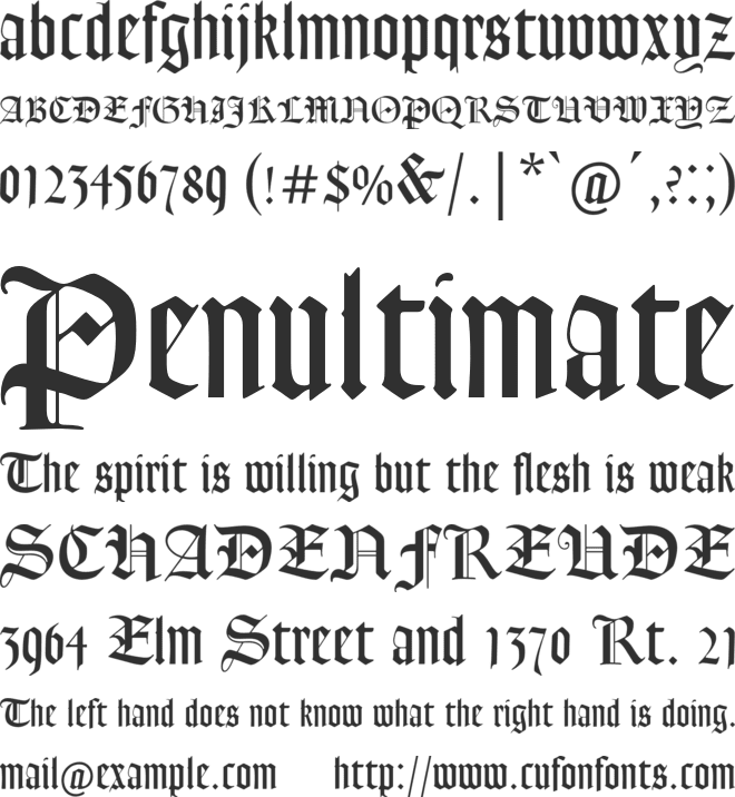 Goudy Text MT Std font preview