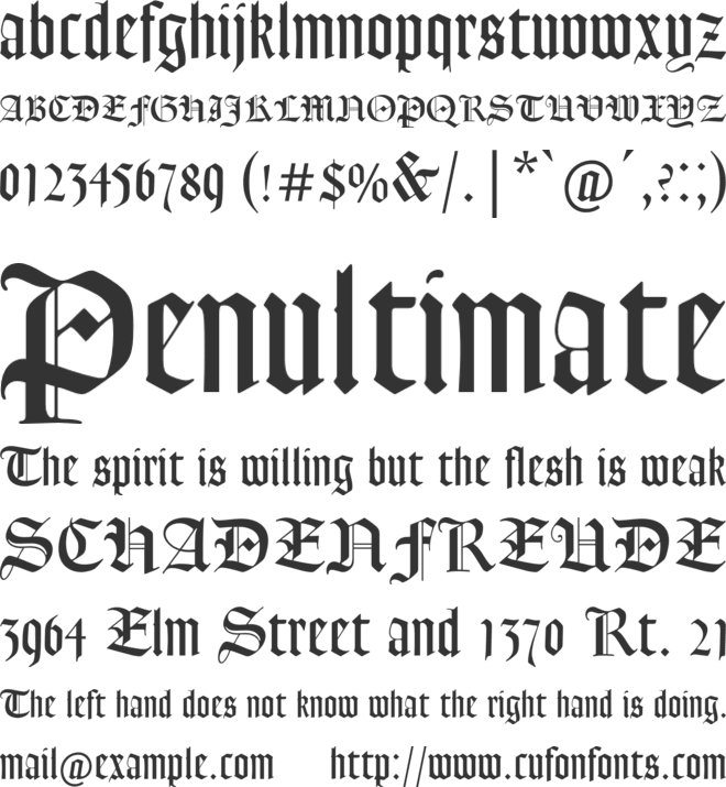 Goudy Text MT Std font preview