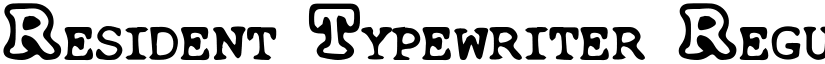 Resident Typewriter Regular font