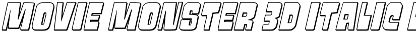 Movie Monster 3D Italic Regular font