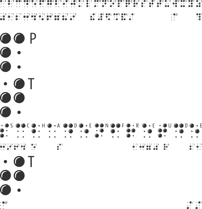 Braille Latin font preview