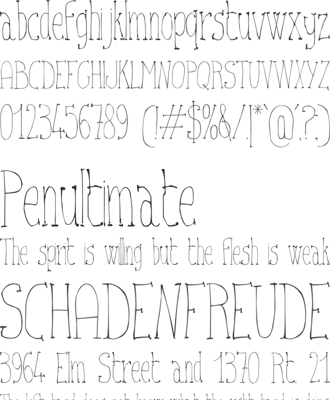 Still City Light font preview