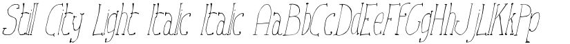 Still City Light Italic Italic font