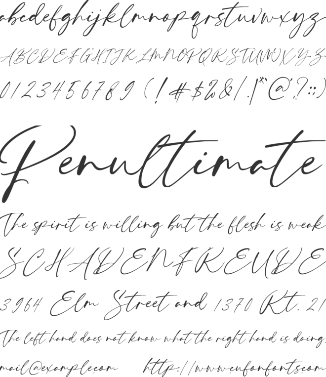 White Palmer font preview