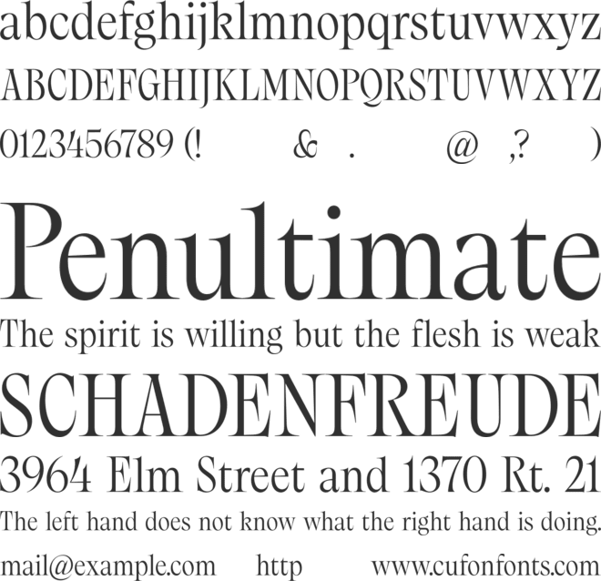 Nuances Condensed font preview