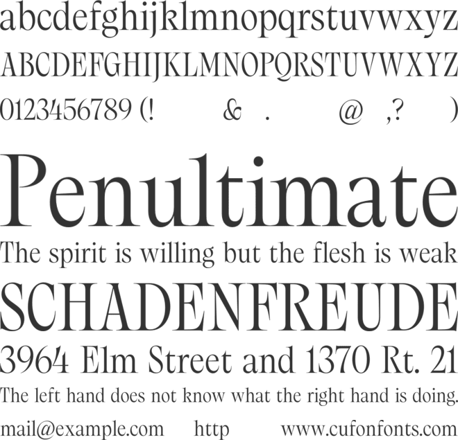 Nuances Condensed font preview