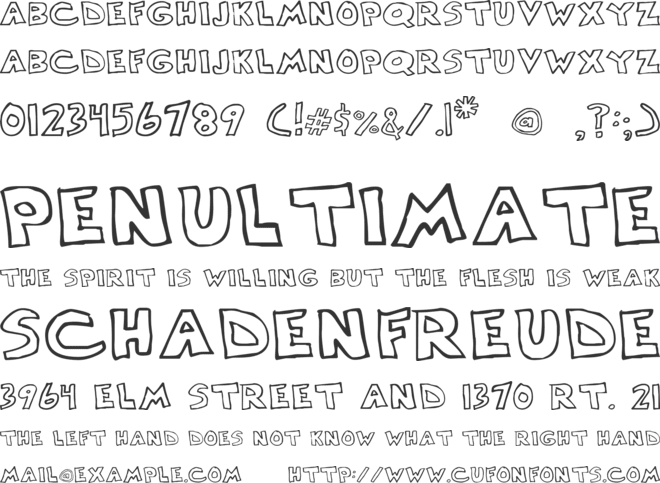 Scrawllege font preview