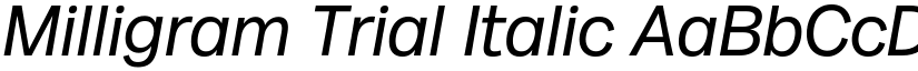 Milligram Trial Italic font