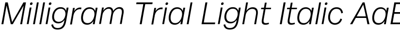Milligram Trial Light Italic font