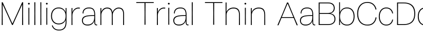 Milligram Trial Thin font