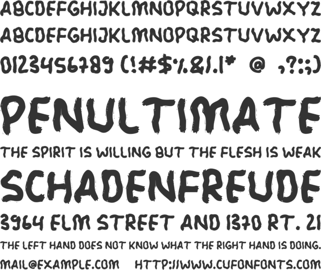 Hunting Night font preview