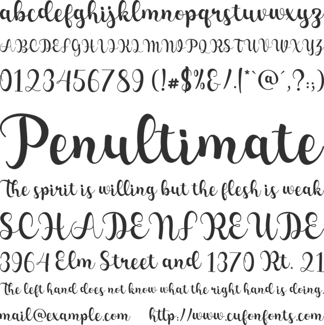 Perfect Lova font preview