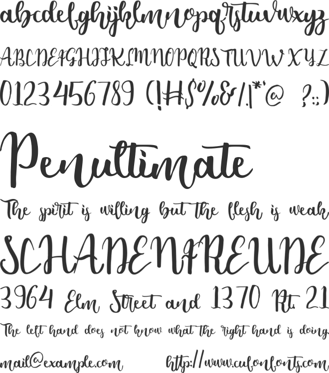 emely bllosam font preview