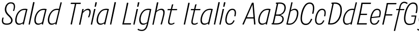 Salad Trial Light Italic font