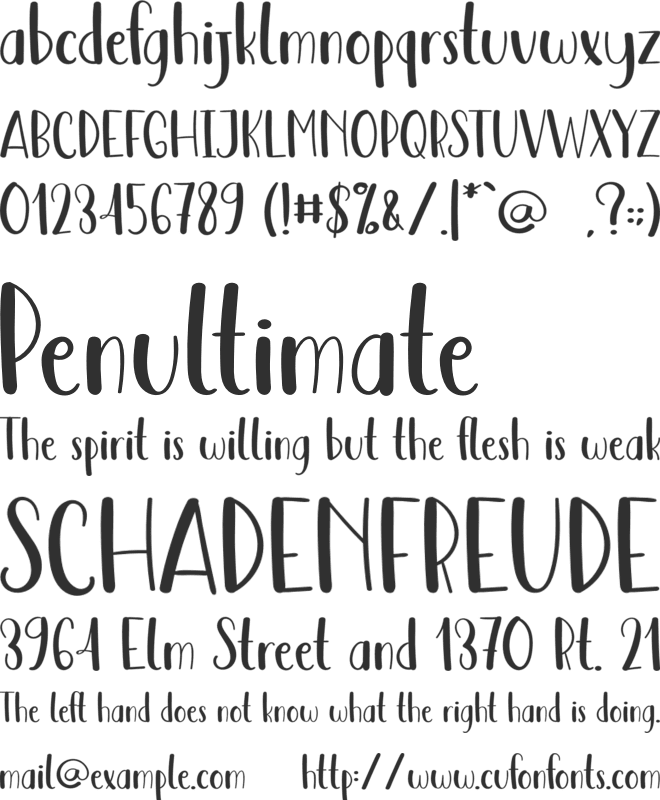 Great And Shine font preview