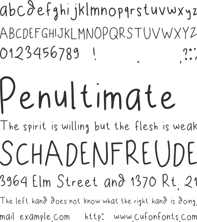 Lazy Dog Called Mipan font preview