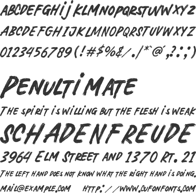 Broken Crush font preview