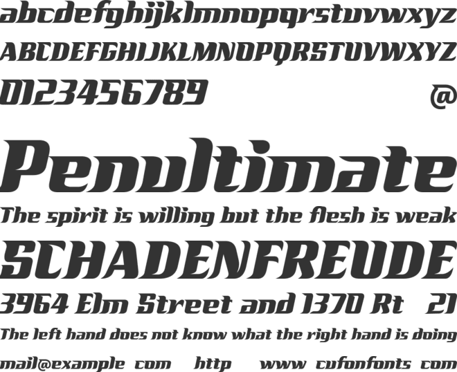 Racesky font preview